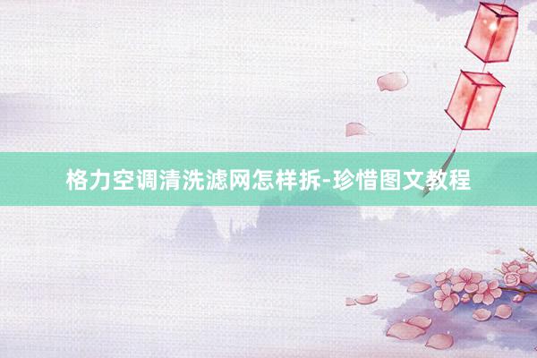 格力空调清洗滤网怎样拆-珍惜图文教程